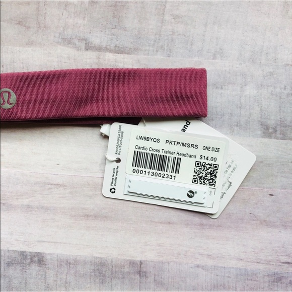 LULULEMON NEW Cardio Cross Trainer Headband Rose - Picture 3 of 3